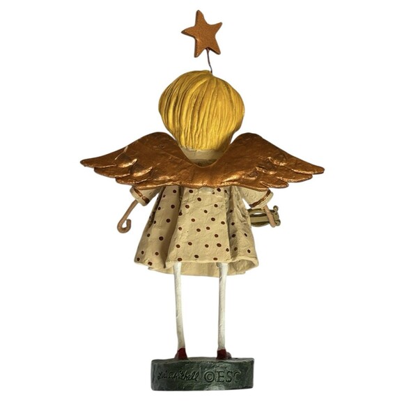 Lori Mitchell GABRIELLA ANGEL Christmas Figurine Harp Gold Wings & Star 7" ESC - Picture 2 of 4